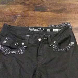 Jeweled ankle cuffed jeans